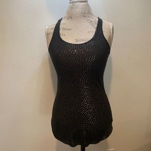 Black sleeveless top with shiny beads